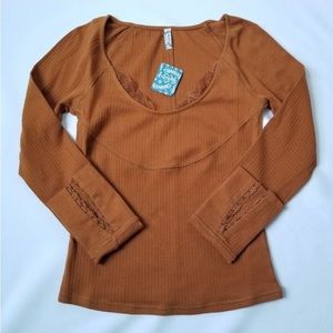 NWT Free people Bit of Lace Layering Top.